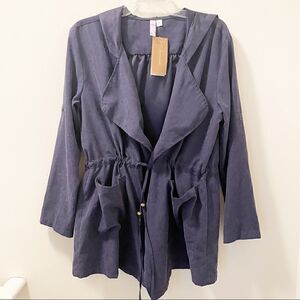 Alya by Francesca’s Boutique Open Front Tie  Utility Style Jacket - Size Medium